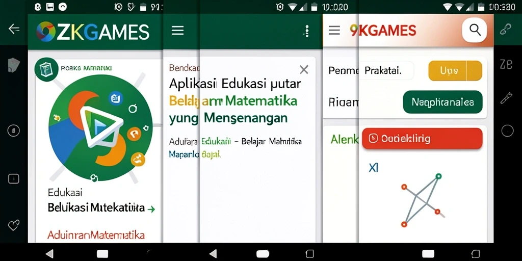 Antarmuka aplikasi 9ZKGAMES untuk belajar matematika yang interaktif dan menarik.