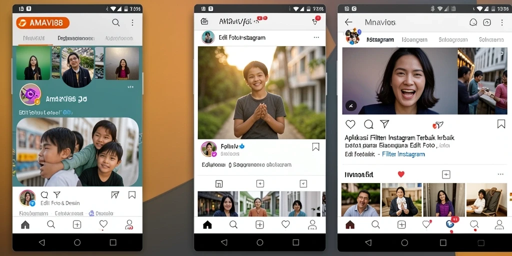 Tampilan antarmuka AMAVI88 untuk mengedit foto dengan filter menarik.