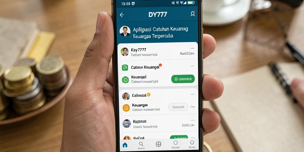 Tampilan antarmuka pengguna DY777 untuk Catatan Keuangan.