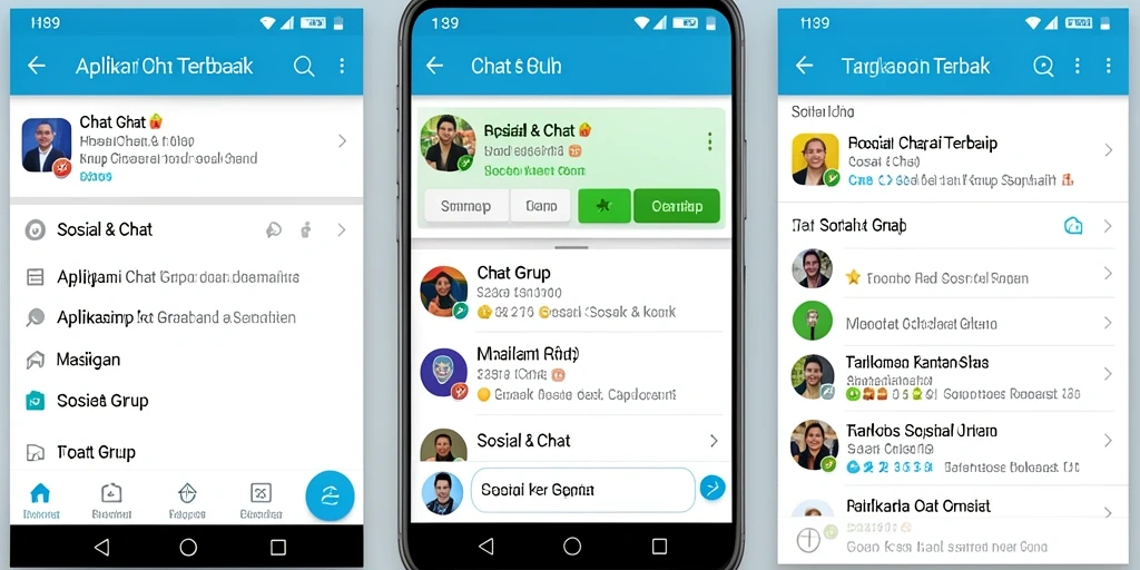 Tampilan antarmuka aplikasi H89 yang sederhana dan intuitif untuk Chat Grup.