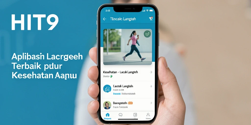 Tampilan antarmuka aplikasi HIT9 yang menampilkan fitur pelacakan langkah.