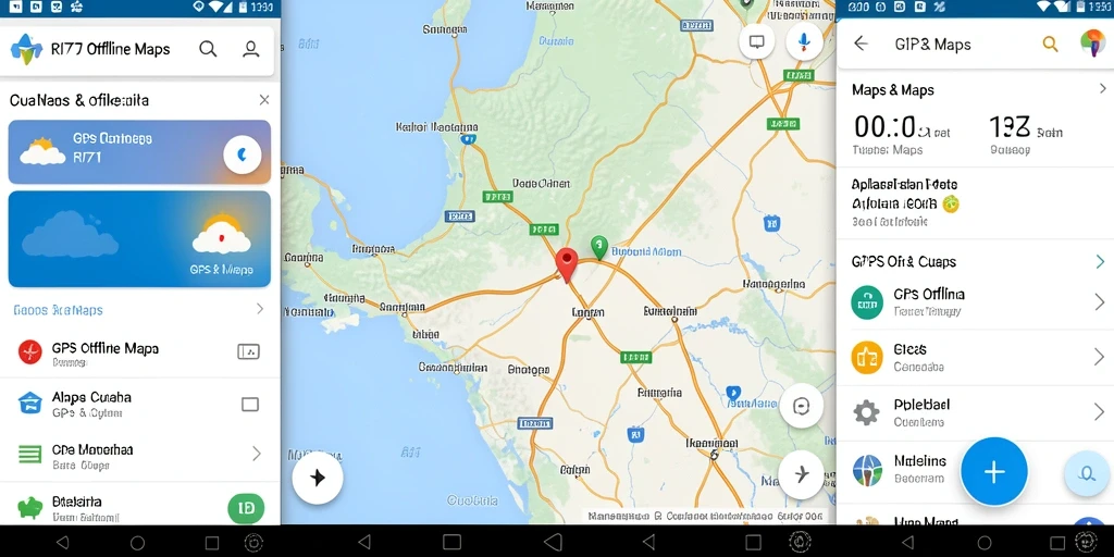 Antarmuka aplikasi GPS Offline Maps RI771 yang intuitif dan mudah digunakan.